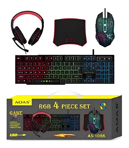 Kit Gamer RGB 4 Piezas Set AOAS