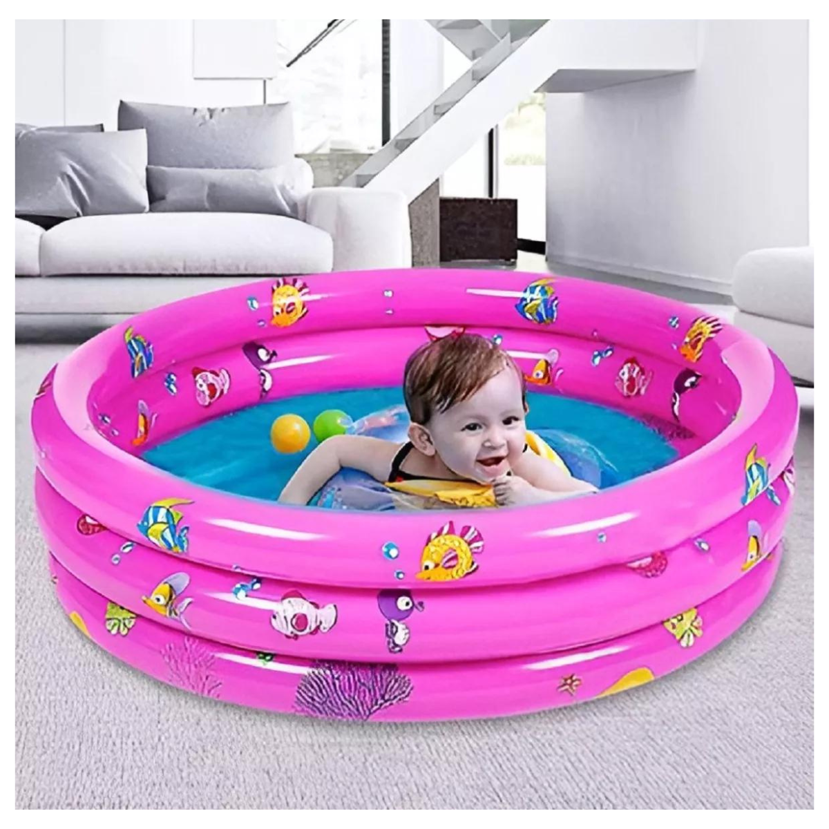 Piscina Inflable Multicolor para Niñas - 140 cm de Diversión y Seguridad | AmeClicStore Lo que buscas en un clic