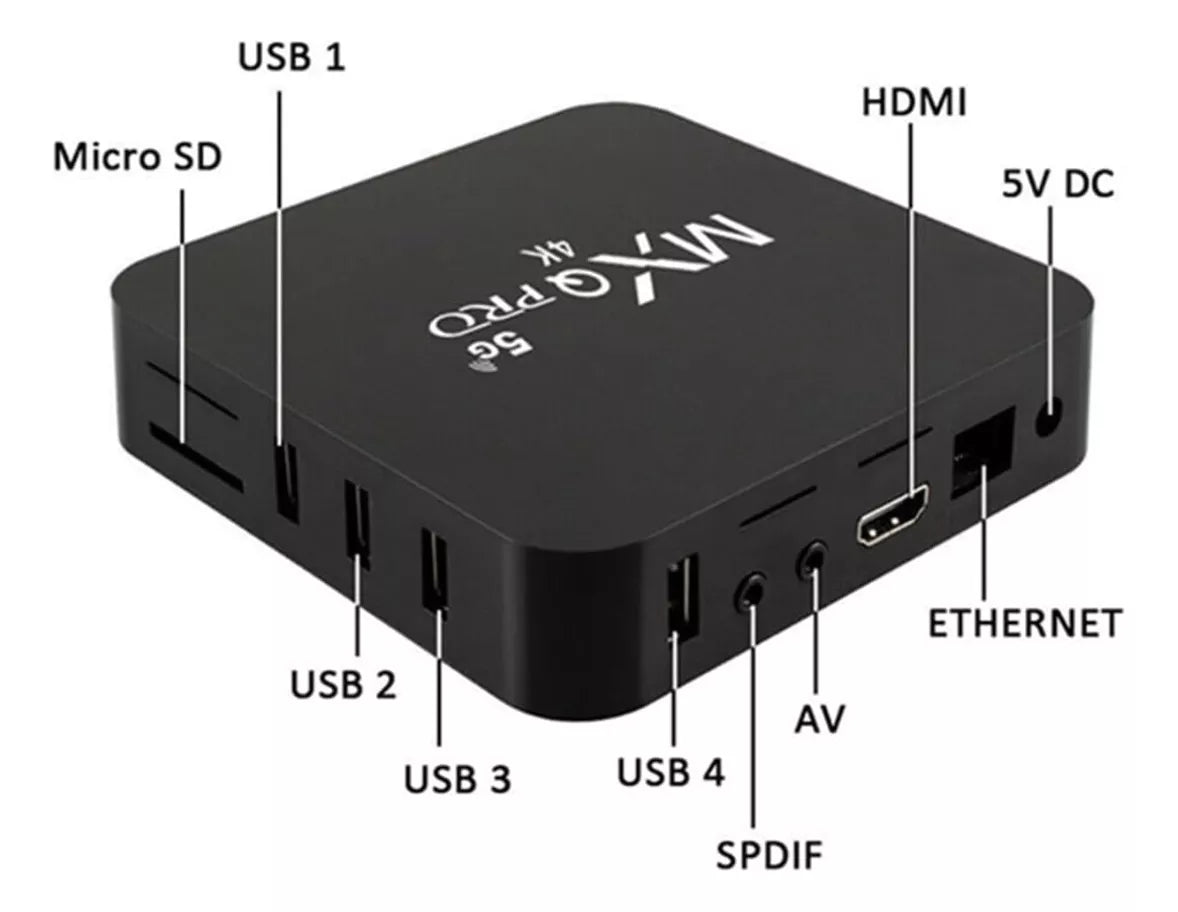 TV Box MXQPRO 4K – 8GB Almacenamiento con Android 13.1