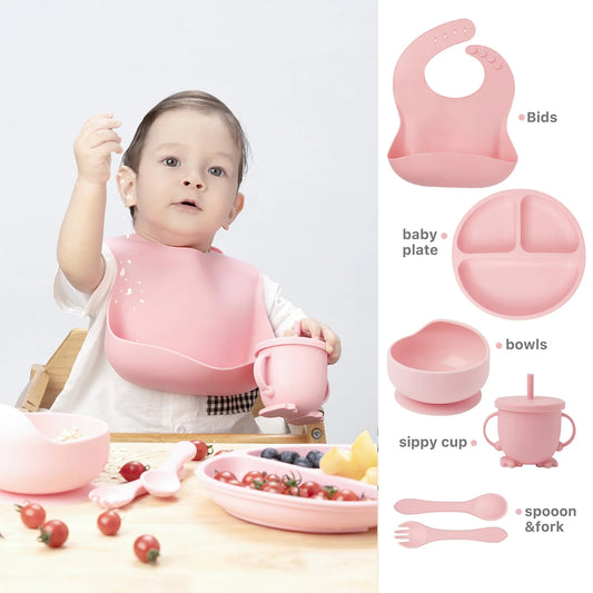 Juego de Vajilla de Silicona para Bebé - Set Completo de 6 Piezas 🍽️👶